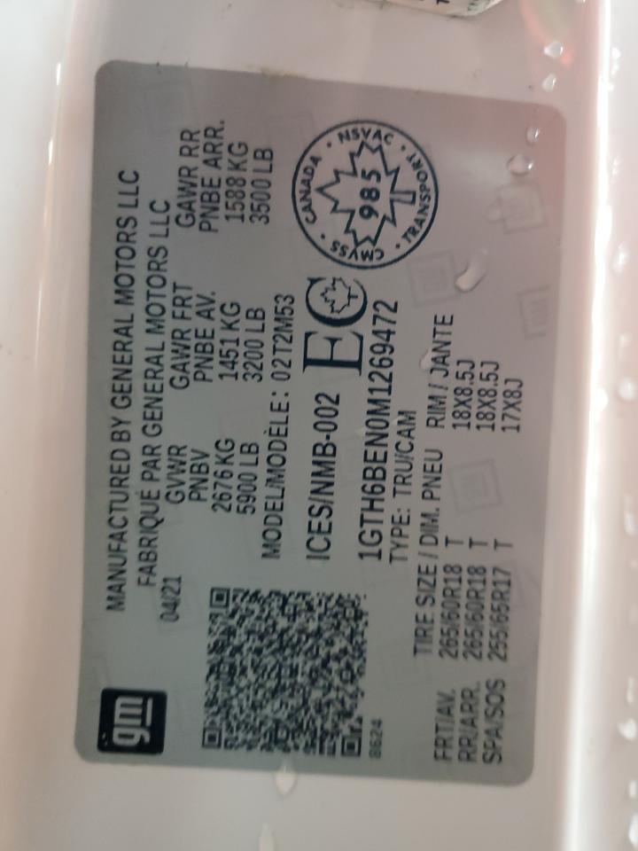 2021 GMC Canyon Elevation VIN: 1GTH6BEN0M1269472 Lot: 91890085