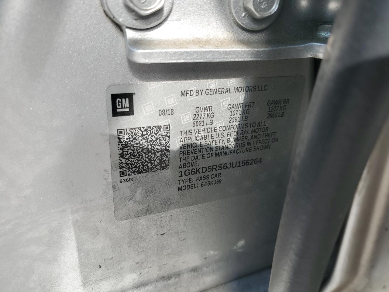 2018 Cadillac Ct6 Luxury VIN: 1G6KD5RS6JU156264 Lot: 93056155