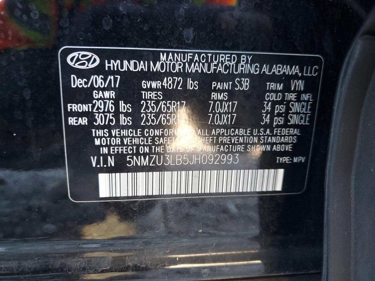 2018 Hyundai Santa Fe Sport VIN: 5NMZU3LB5JH092993 Lot: 82774495