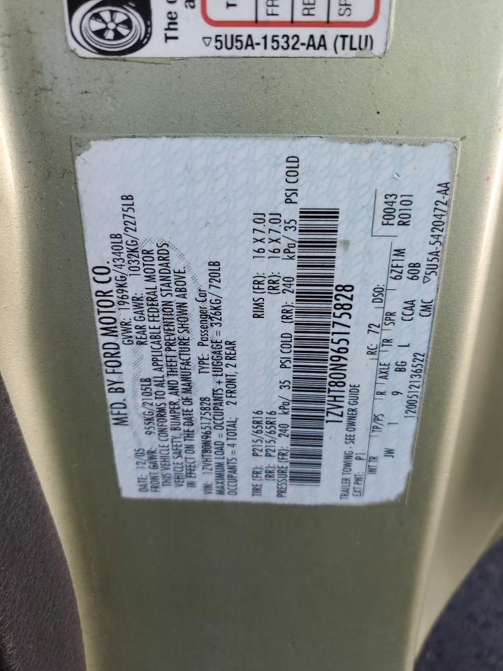 2006 Ford Mustang VIN: 1ZVHT80N965175828 Lot: 91357545