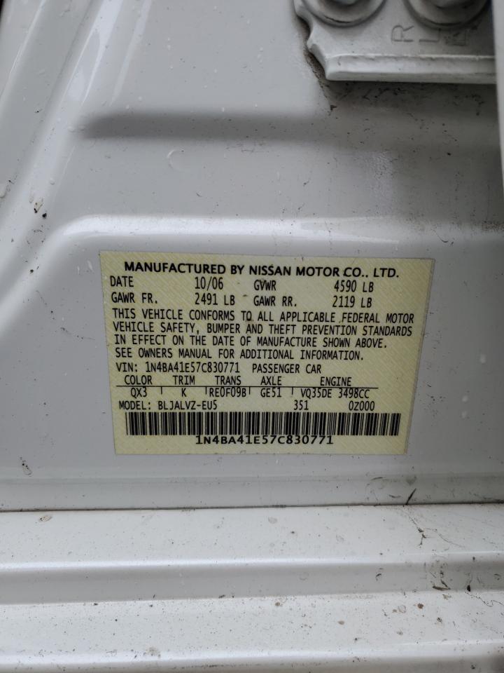 2007 Nissan Maxima Se VIN: 1N4BA41E57C830771 Lot: 93454765