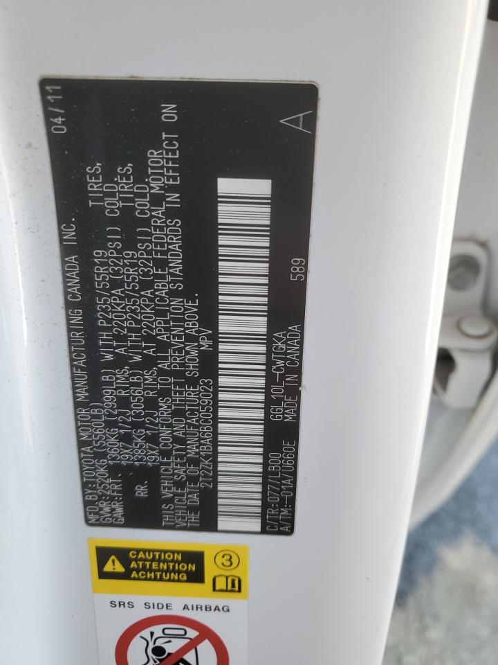 2011 Lexus Rx 350 VIN: 2T2ZK1BA6BC059023 Lot: 92629815