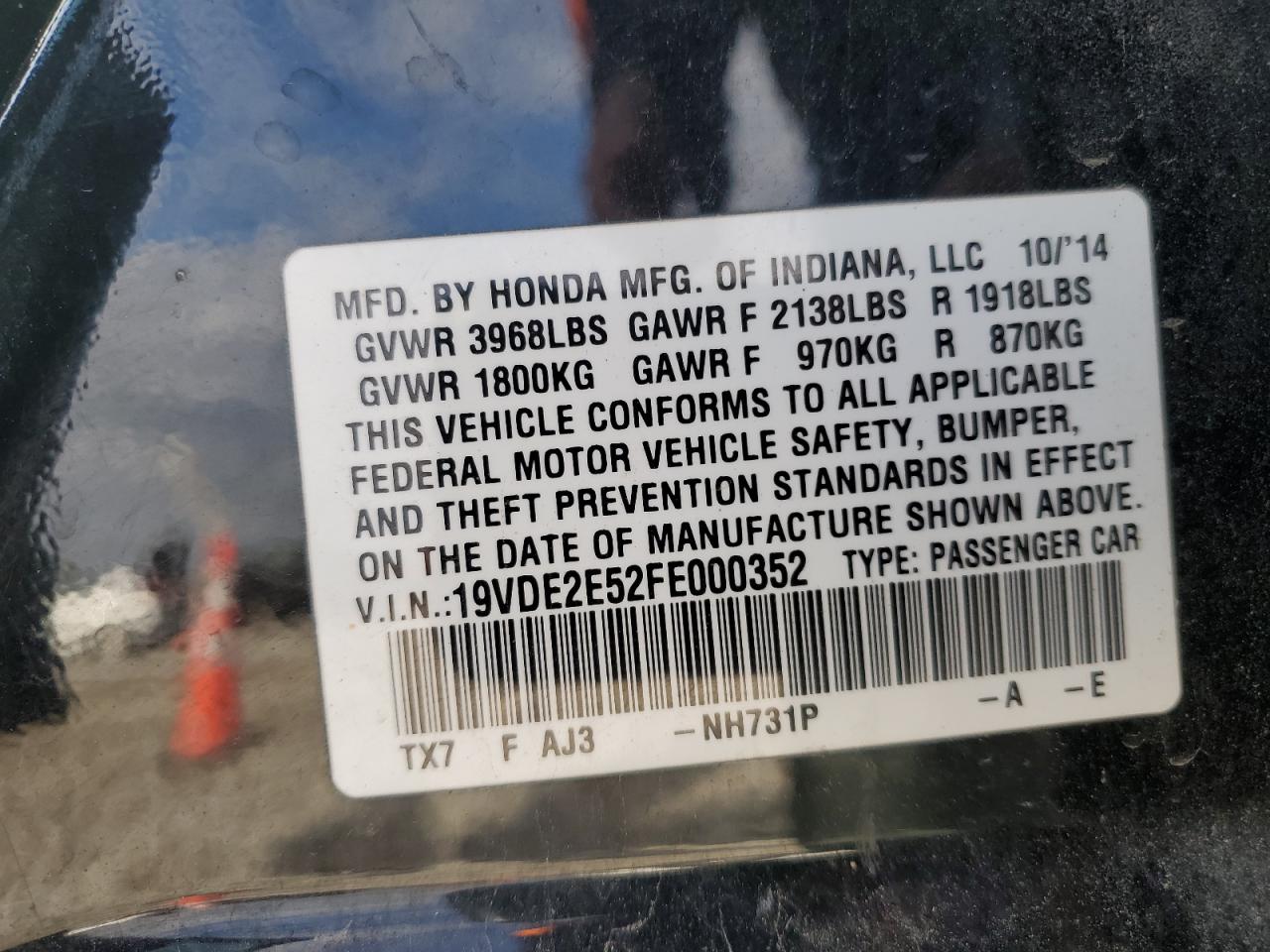 2015 Acura Ilx 24 Premium VIN: 19VDE2E52FE000352 Lot: 92844545