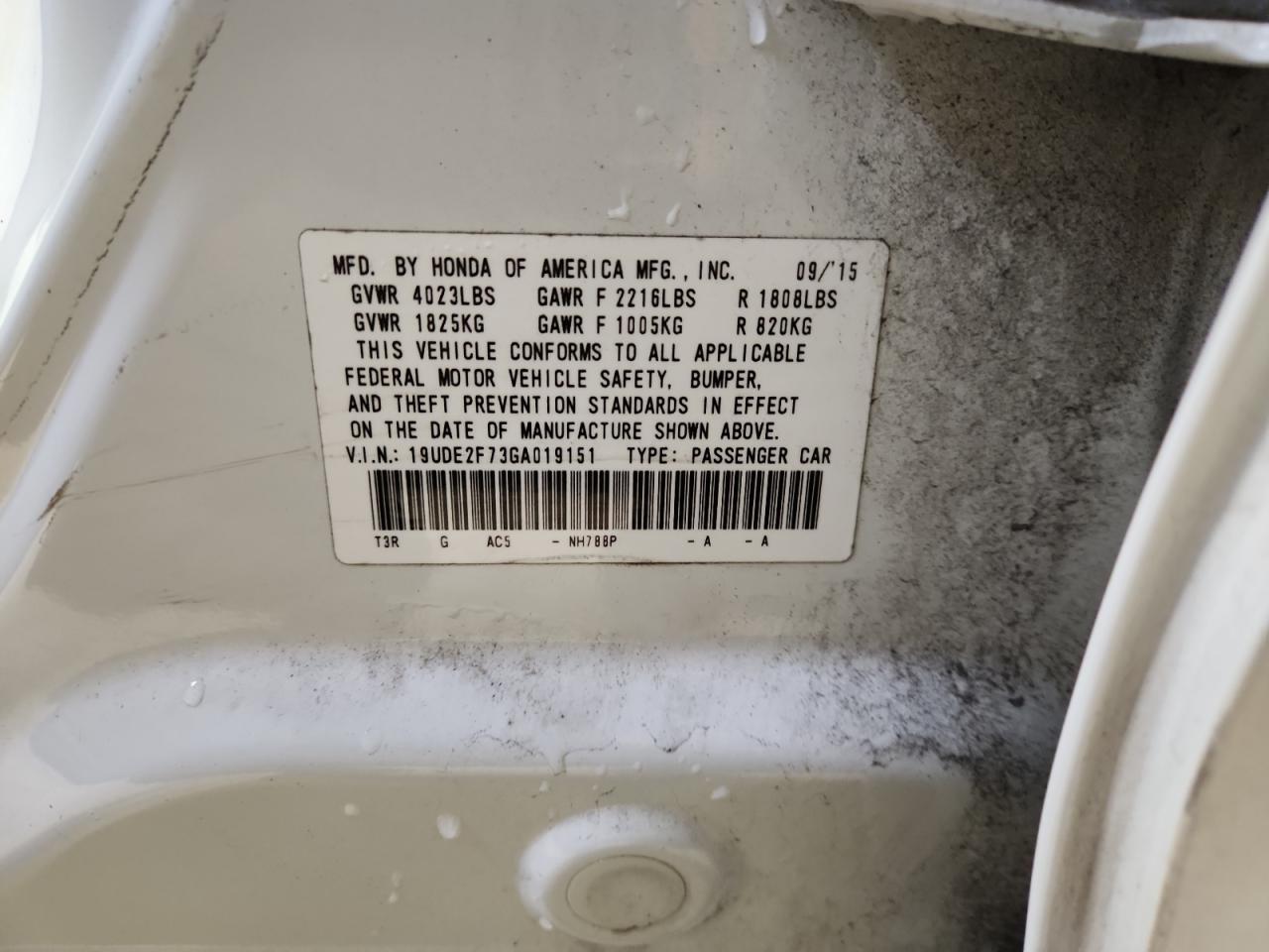 2016 Acura Ilx Premium VIN: 19UDE2F73GA019151 Lot: 92838685