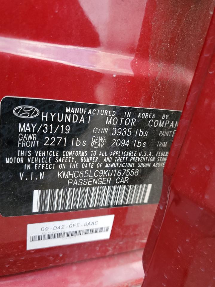 2019 Hyundai Ioniq Blue VIN: KMHC65LC9KU167558 Lot: 93434965