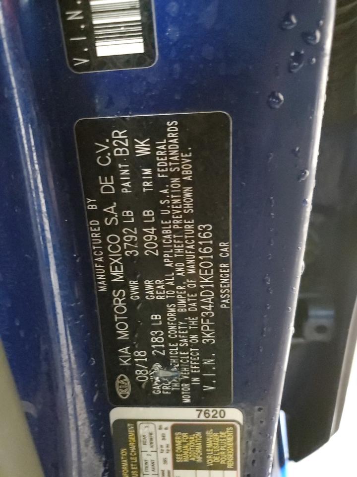 2019 Kia Forte Gt Line VIN: 3KPF34AD1KE016163 Lot: 91078885