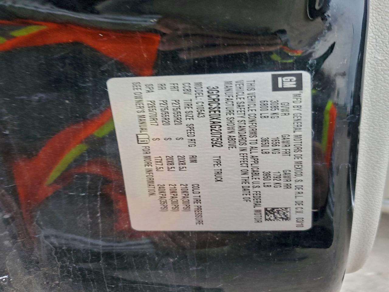 2010 Chevrolet Silverado C1500 Lt VIN: 3GCRCSE0XAG207592 Lot: 94568495