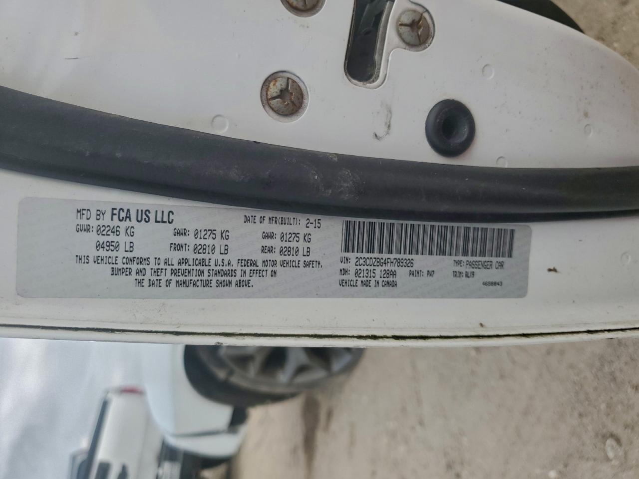 2015 Dodge Challenger Sxt Plus VIN: 2C3CDZBG4FH789326 Lot: 93607085