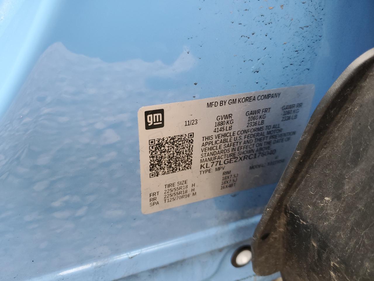 2024 Chevrolet Trax 1Rs VIN: KL77LGE2XRC176040 Lot: 85428635