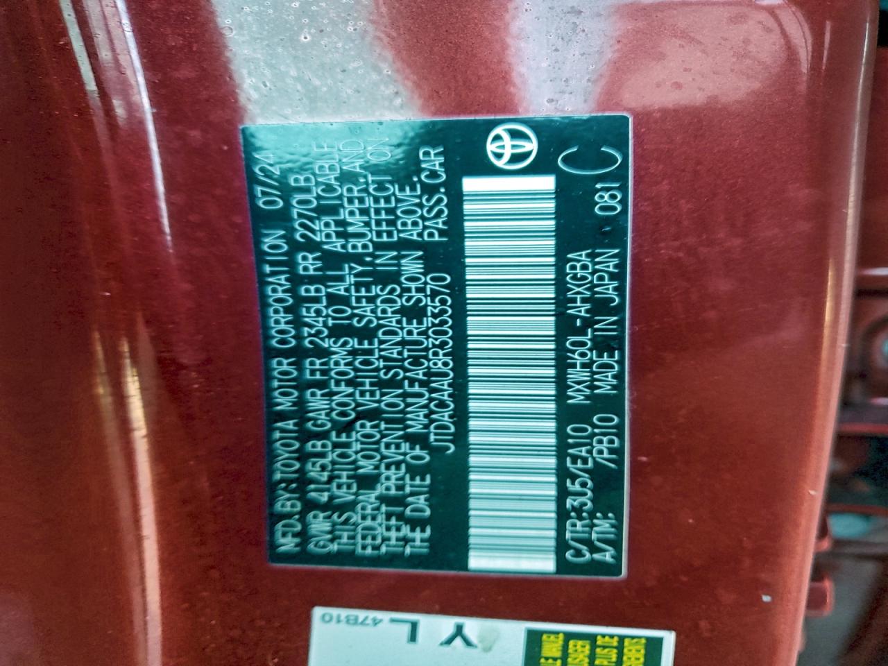 2024 Toyota Prius Le VIN: JTDACAAU8R3033570 Lot: 94166265