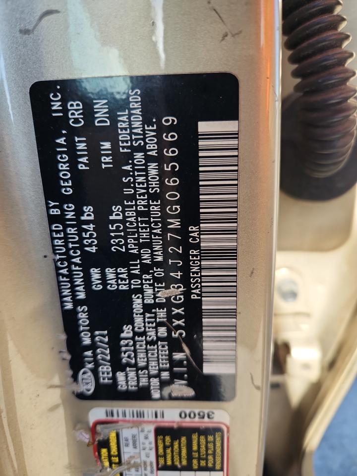 2021 Kia K5 Ex VIN: 5XXG34J27MG065669 Lot: 91859695