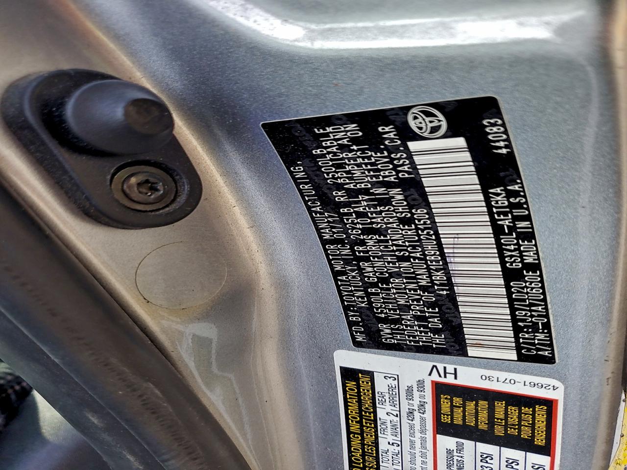 2017 Toyota Avalon Xle VIN: 4T1BK1EB9HU251506 Lot: 93907795