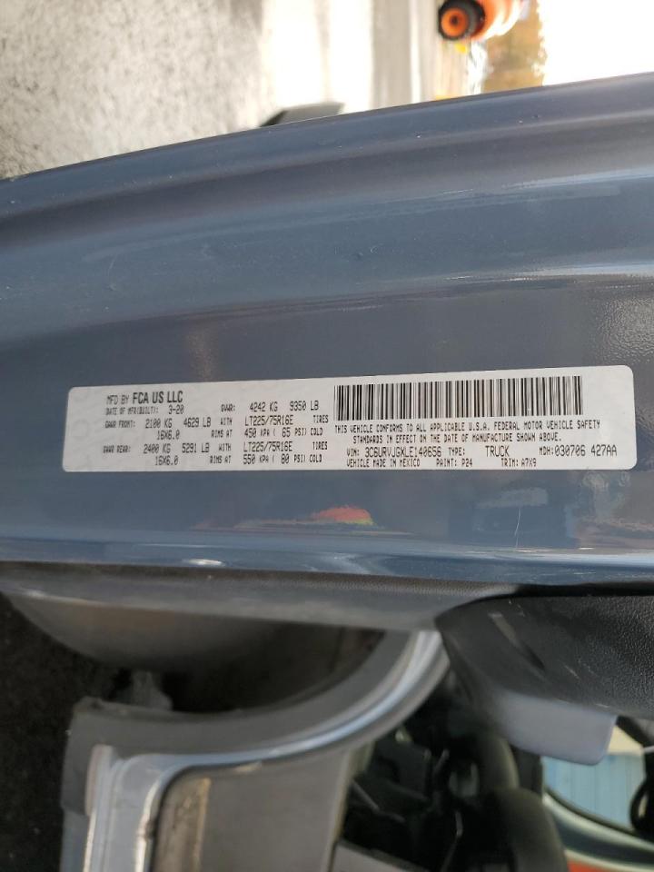 2020 Ram Promaster 3500 Delivery Truck VIN: 3C6URVJGXLE140656 Lot: 90248435