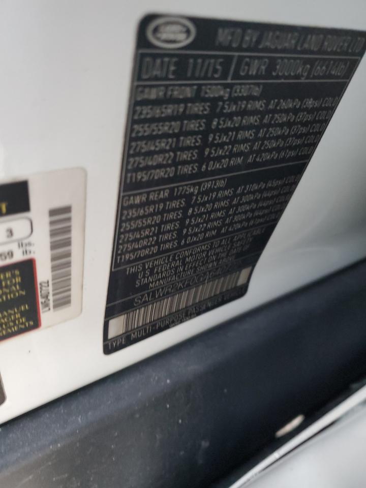 2016 Land Rover Range Rover Sport Hse VIN: SALWR2KF0GA640722 Lot: 91637355