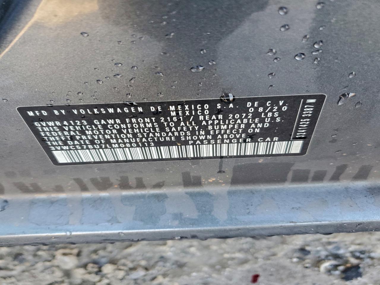 2020 Volkswagen Jetta S VIN: 3VWC57BU7LM080113 Lot: 94481805