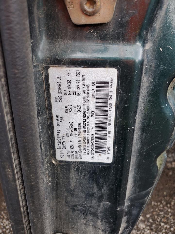 1999 Dodge Ram 2500 VIN: 3B7KF2360XG244000 Lot: 93091135