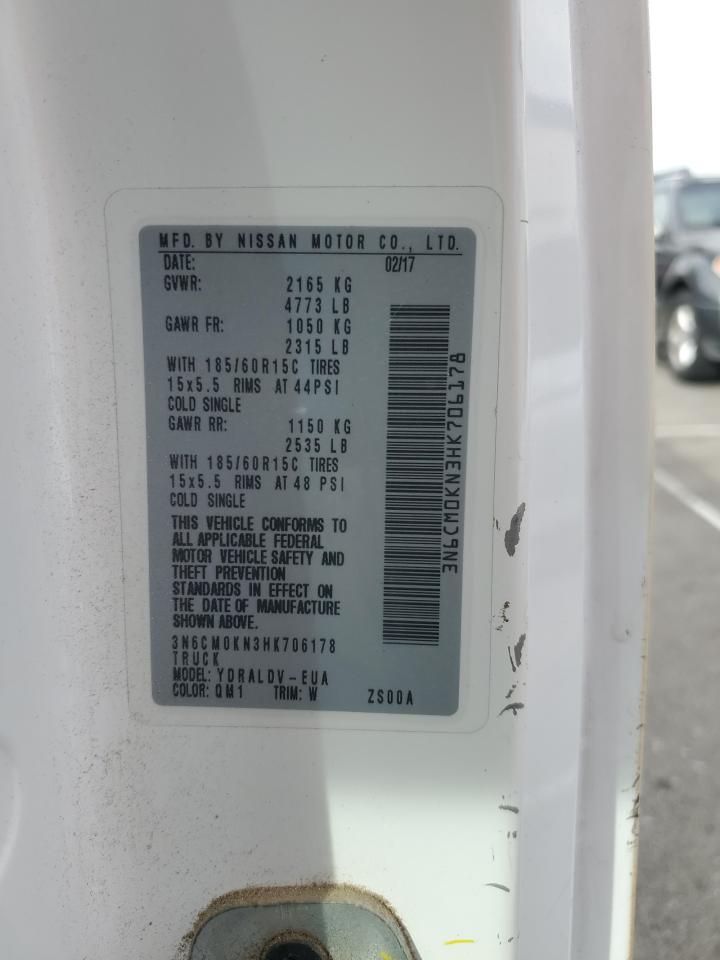 2017 Nissan Nv200 Utility / Service Van VIN: 3N6CM0KN3HK706178 Lot: 92470815