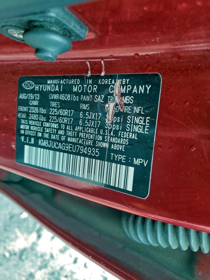 2014 Hyundai Tucson Gls VIN: KM8JUCAG9EU794935 Lot: 94053305