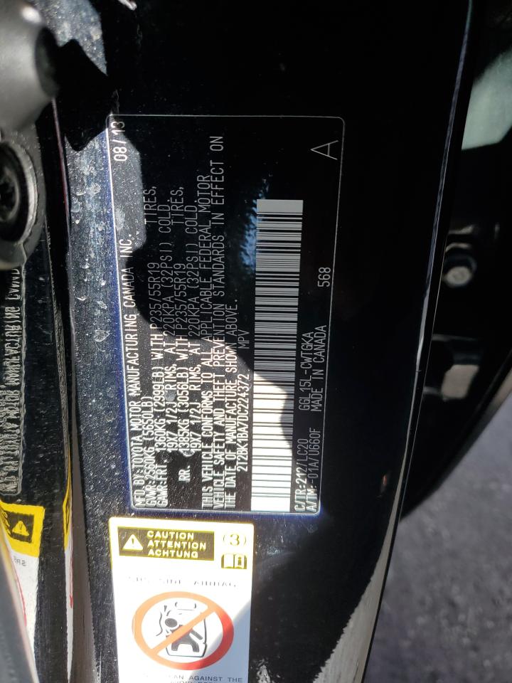 2013 Lexus Rx 350 Base VIN: 2T2BK1BA7DC224372 Lot: 92181565