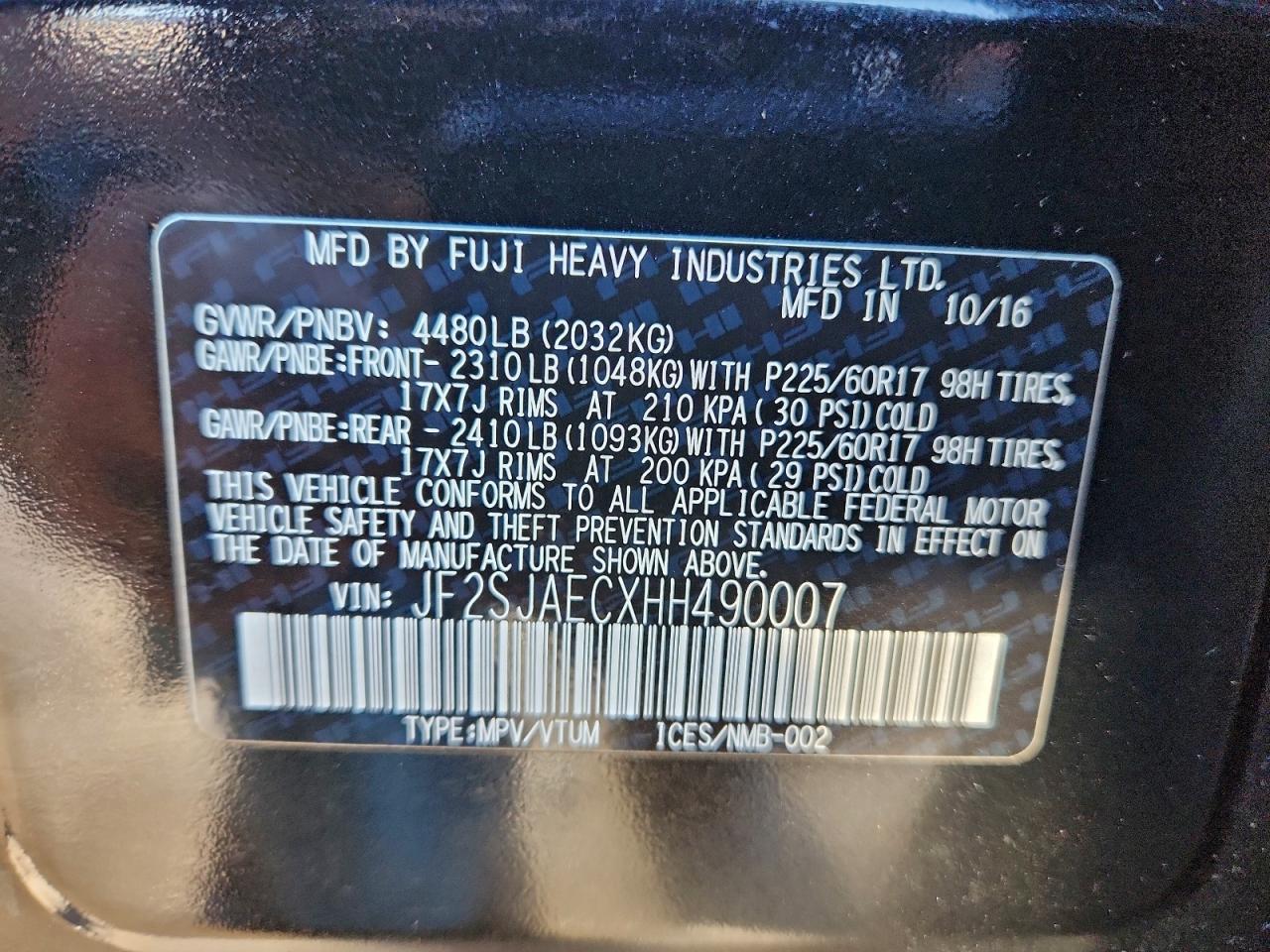 2017 Subaru Forester 2.5I Premium VIN: JF2SJAECXHH490007 Lot: 93254395