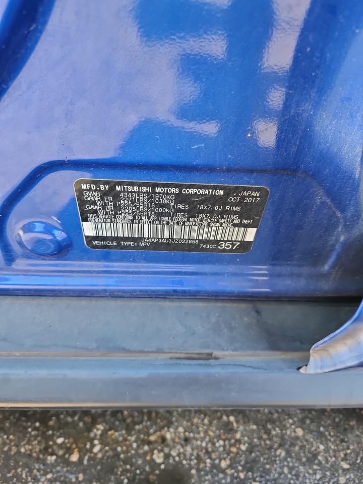 2018 Mitsubishi Outlander Sport Es VIN: JA4AP3AU3JZ022858 Lot: 92617415