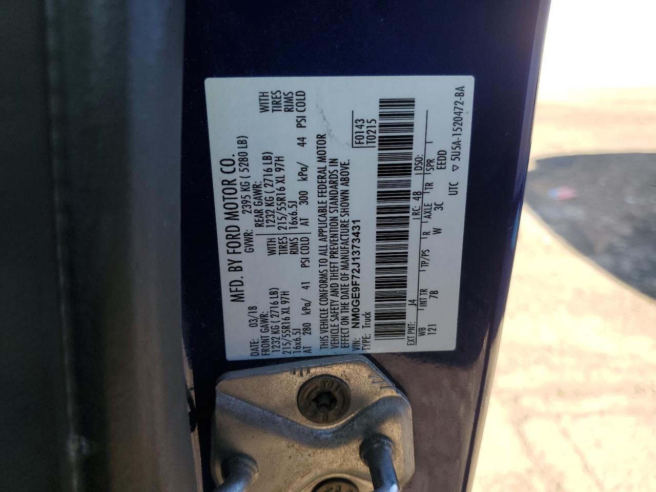 2018 Ford Transit Connect Xlt VIN: NM0GE9F72J1373431 Lot: 93034585