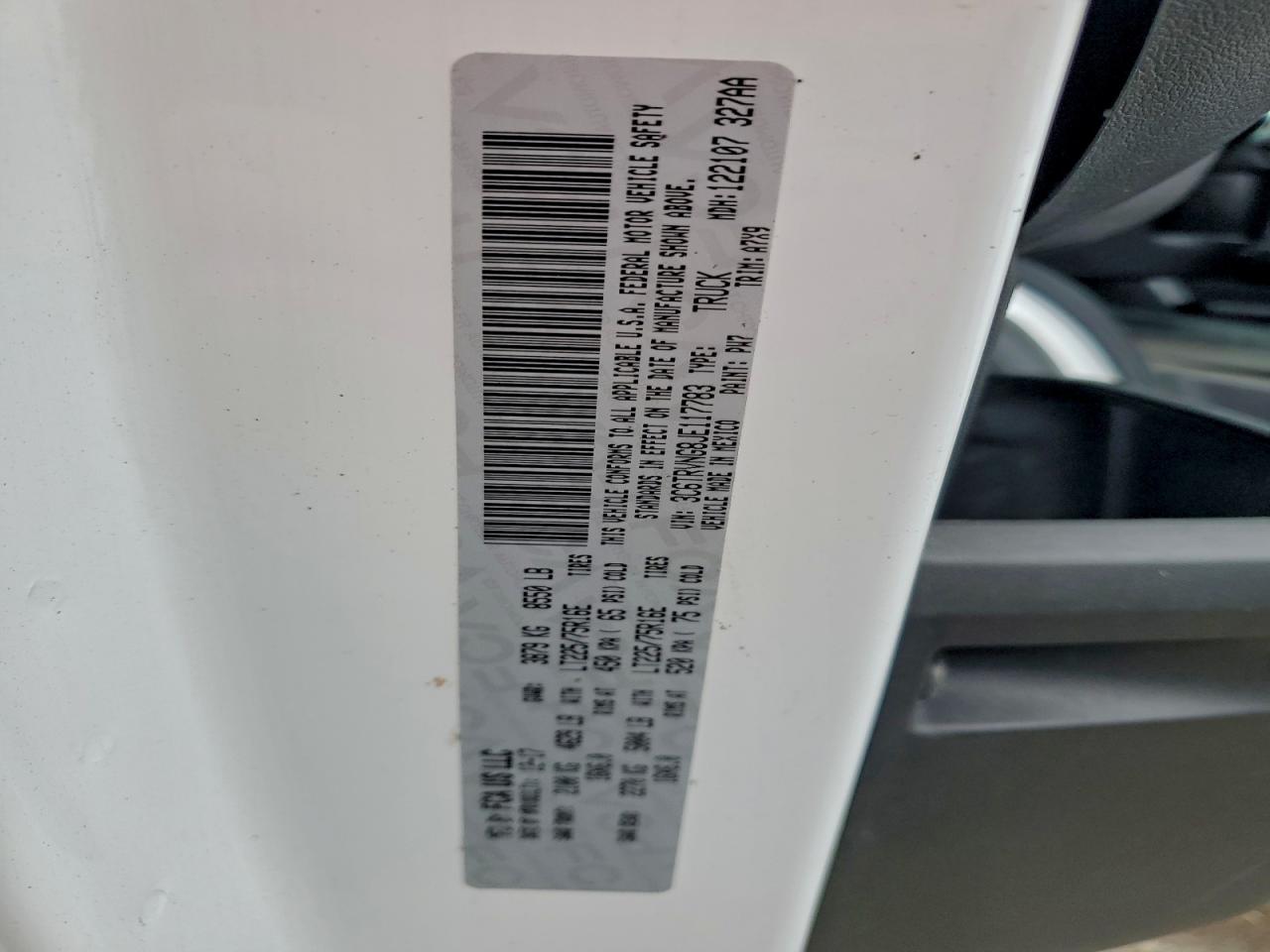 2018 Ram Promaster 1500 1500 Standard VIN: 3C6TRVNG8JE117783 Lot: 89734495