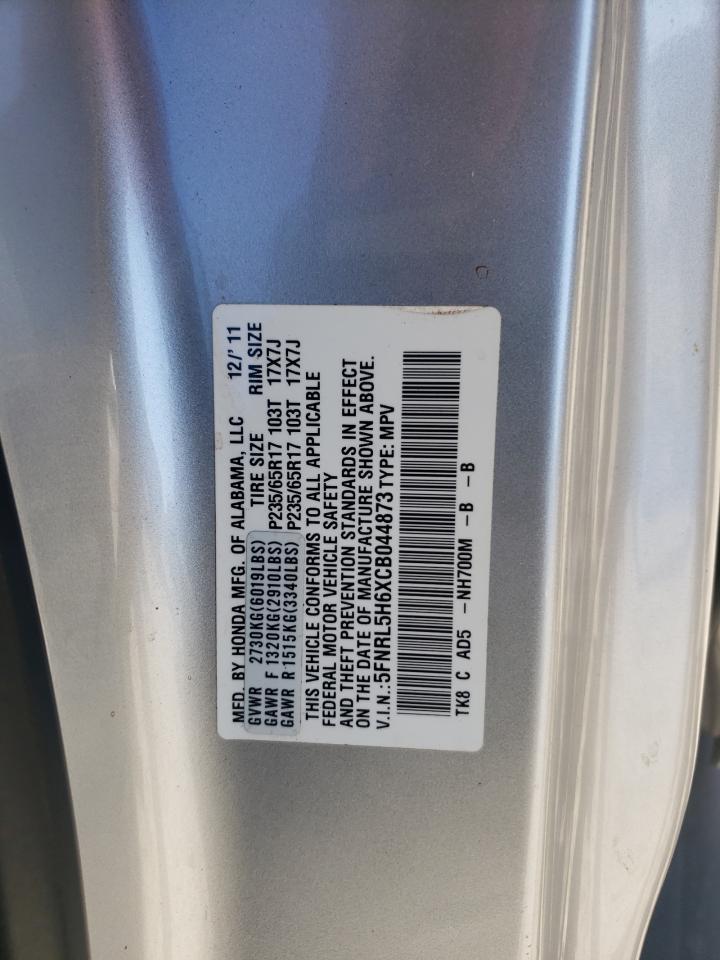 2012 Honda Odyssey Exl VIN: 5FNRL5H6XCB044873 Lot: 92899545