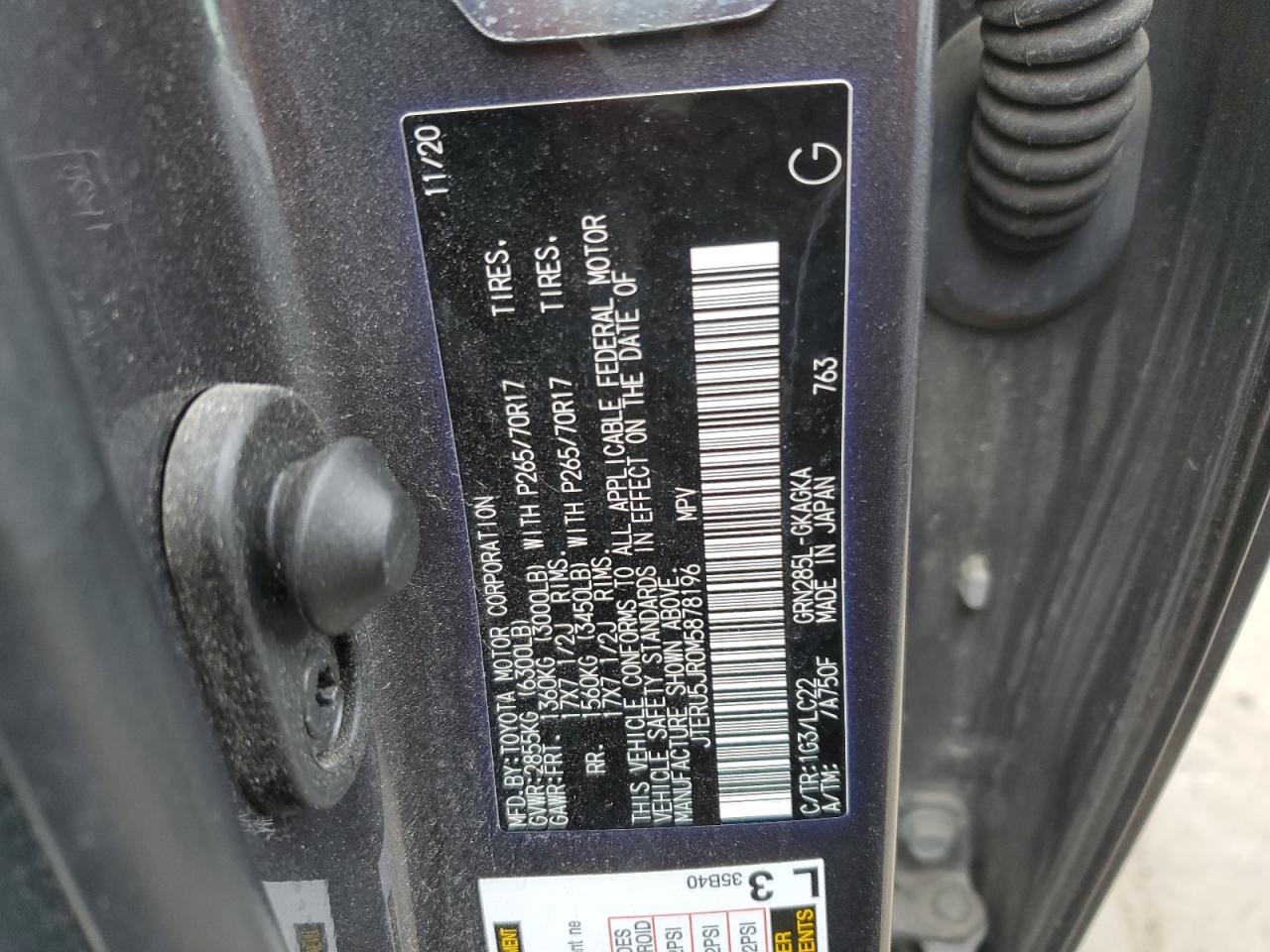 2021 Toyota 4Runner Sr5 Premium VIN: JTERU5JR0M5878196 Lot: 92369815