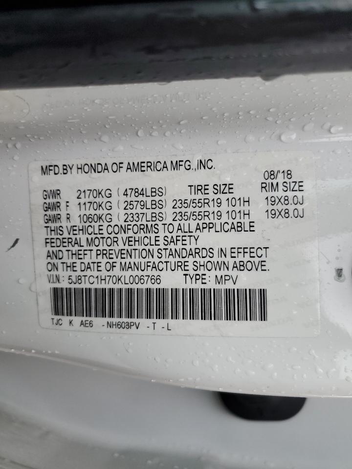 2019 Acura Rdx Advance VIN: 5J8TC1H70KL006766 Lot: 93086755