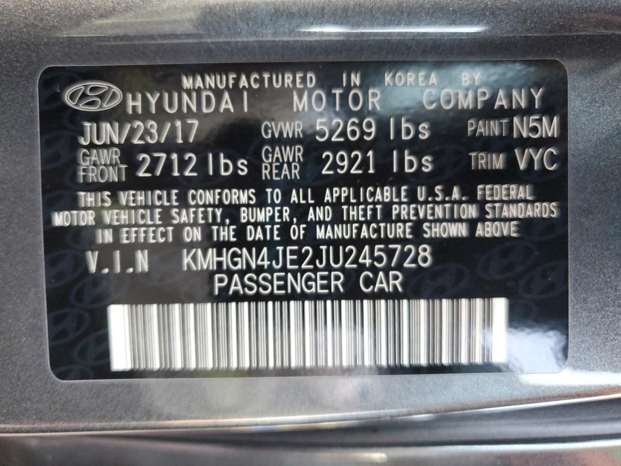 2018 Genesis G80 Base VIN: KMHGN4JE2JU245728 Lot: 93267175