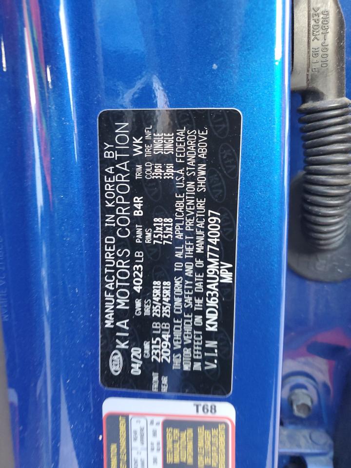 2021 Kia Soul Gt Line VIN: KNDJ63AU9M7740097 Lot: 91443495