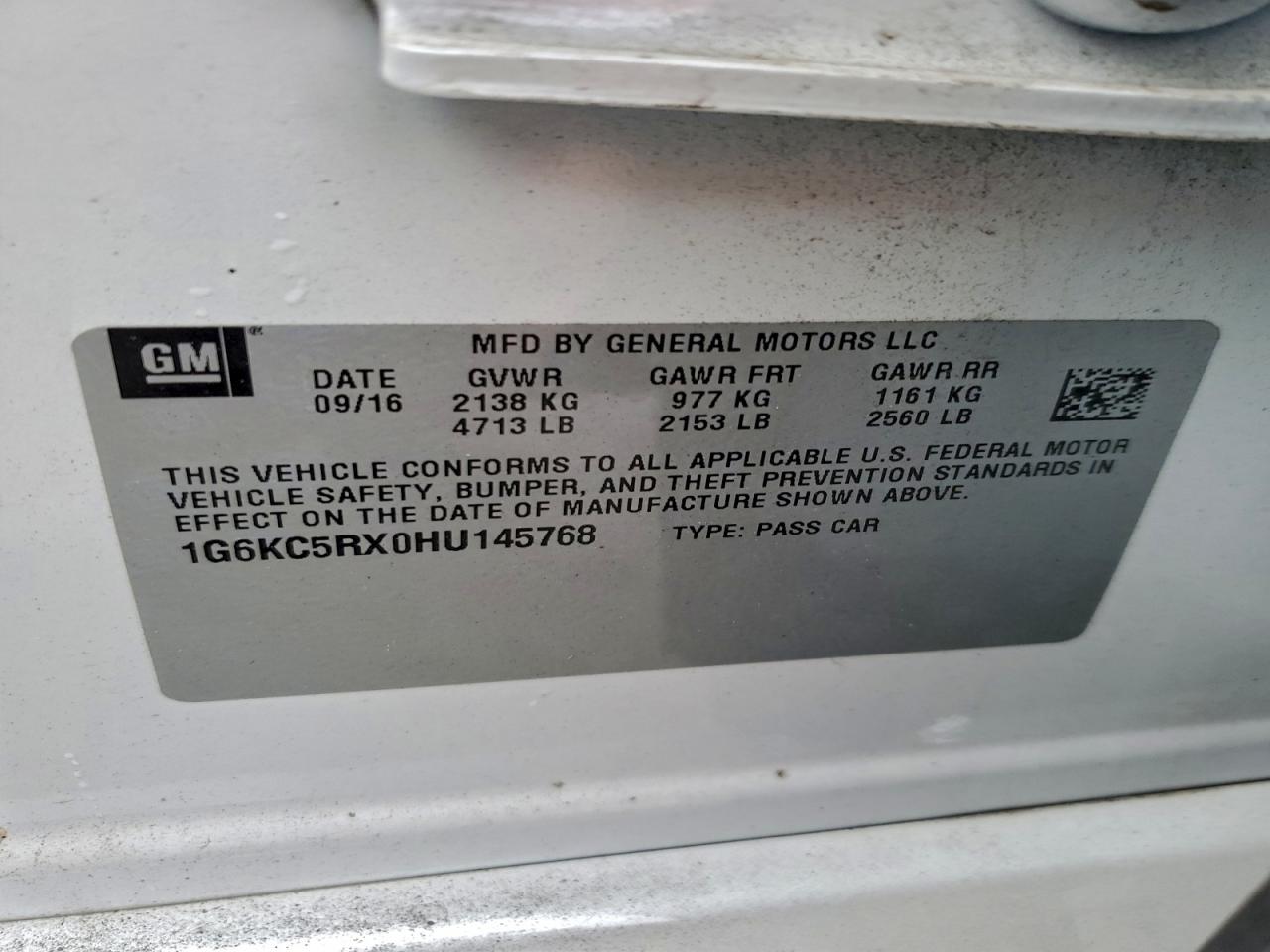 2017 Cadillac Ct6 Luxury VIN: 1G6KC5RX0HU145768 Lot: 93517225