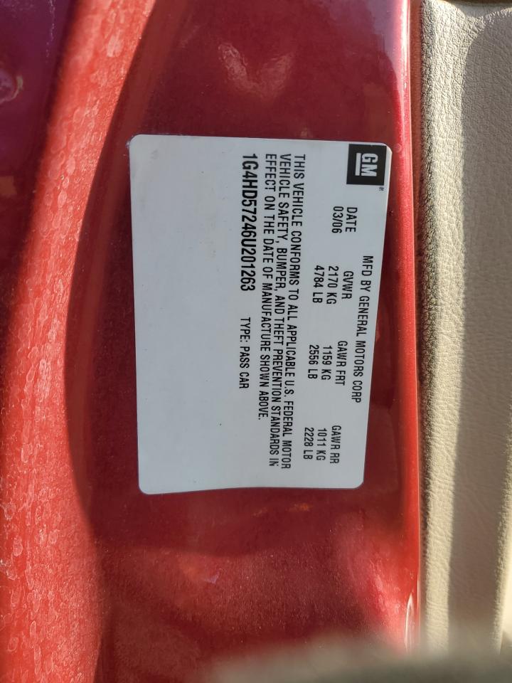 2006 Buick Lucerne Cxl VIN: 1G4HD57246U201263 Lot: 92575205