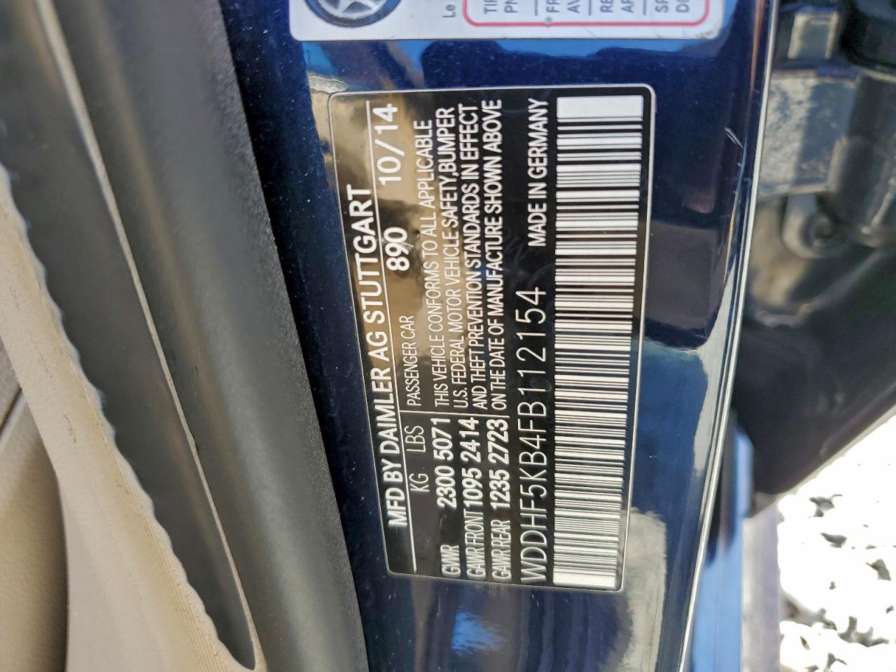 2015 Mercedes-Benz E 350 VIN: WDDHF5KB4FB112154 Lot: 94382855