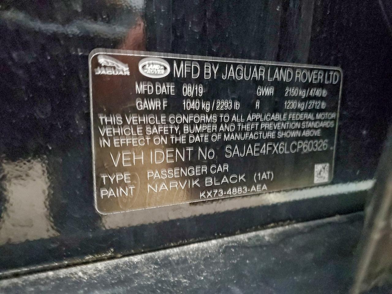 2020 Jaguar Xe S VIN: SAJAE4FX6LCP60326 Lot: 94949865