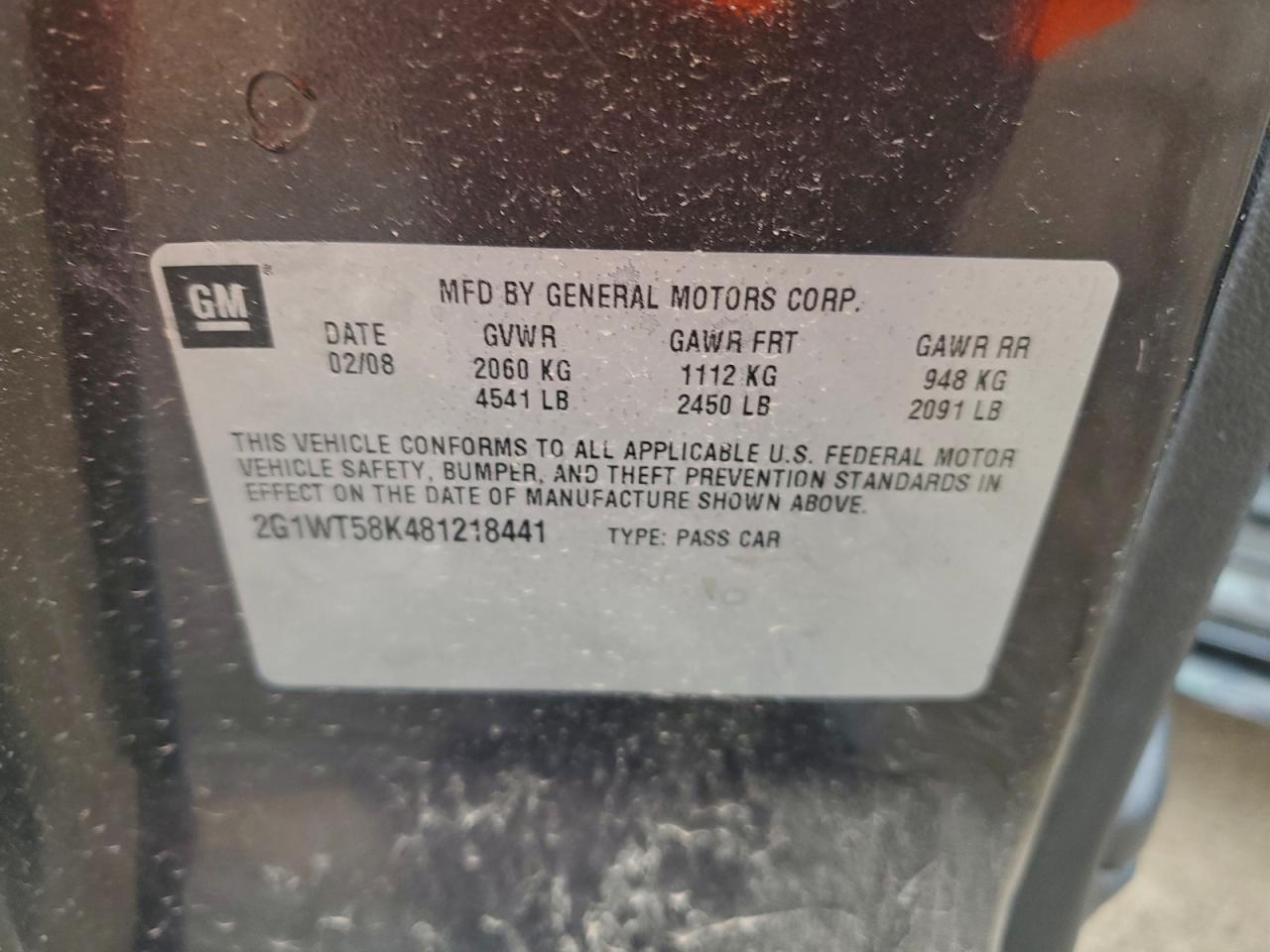 2011 Chevrolet Impala Lt VIN: 2G1WB5EK5B1174786 Lot: 93759795