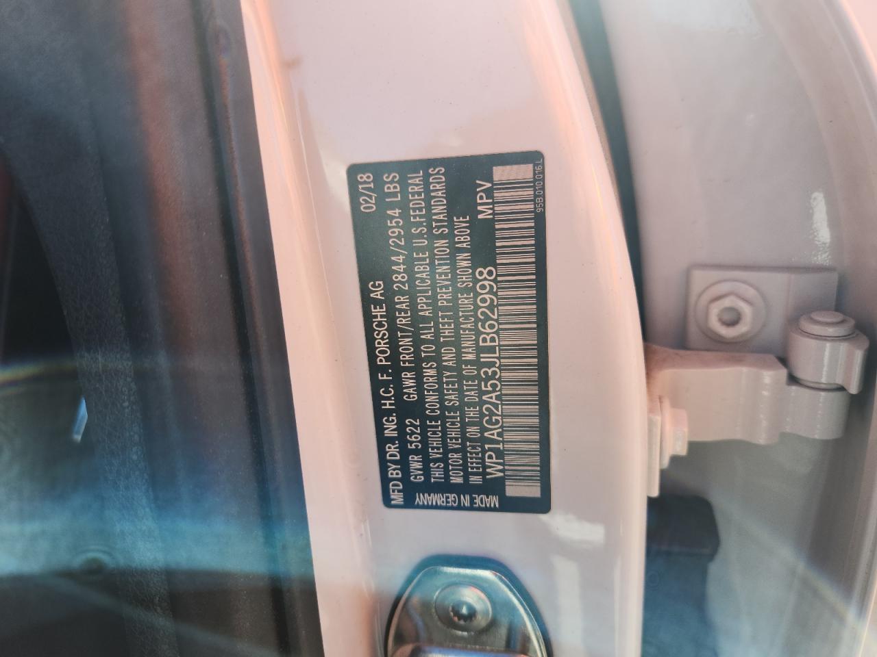 2018 Porsche Macan Gts VIN: WP1AG2A53JLB62998 Lot: 92893975