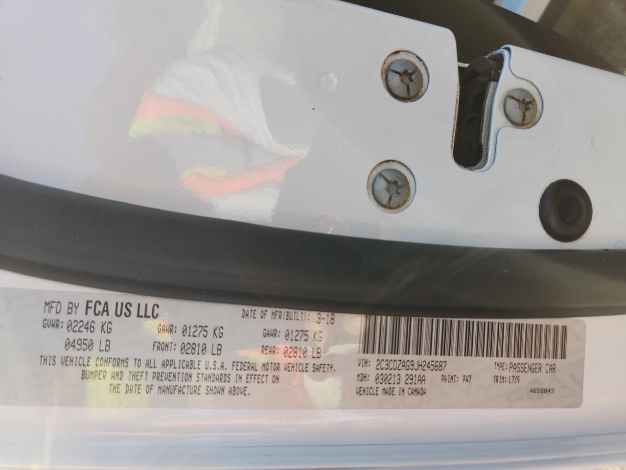 2018 Dodge Challenger Sxt VIN: 2C3CDZAG9JH245687 Lot: 92139405