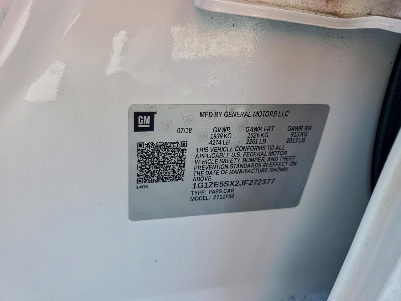 2018 Chevrolet Malibu Premier VIN: 1G1ZE5SX2JF272377 Lot: 94694485