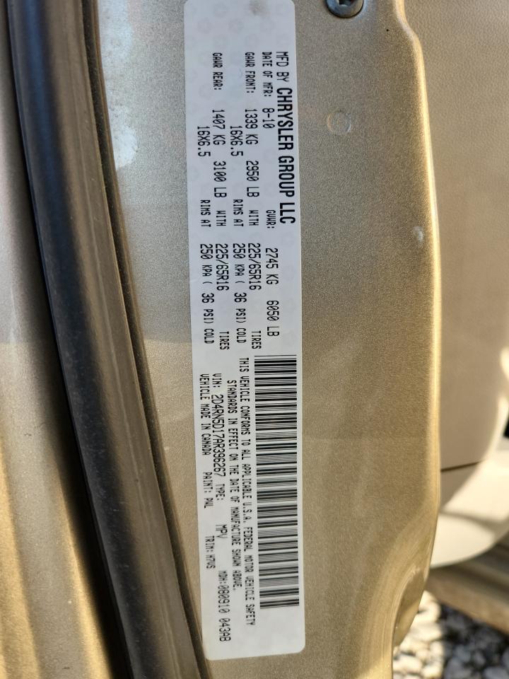 2010 Dodge Grand Caravan Sxt VIN: 2D4RN5D17AR396267 Lot: 92373865