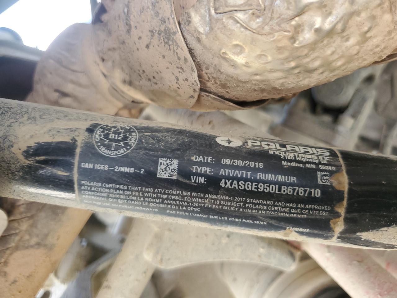 2020 Polaris Scrambler Xp 1000 S VIN: 4XASGE950LB676710 Lot: 91382815