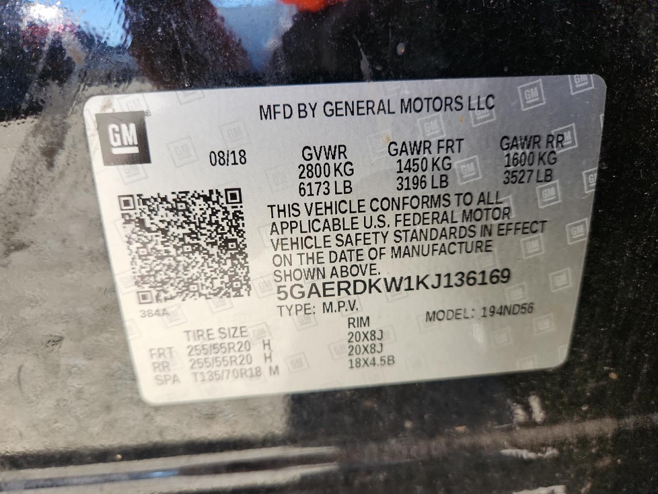 2019 Buick Enclave Avenir VIN: 5GAERDKW1KJ136169 Lot: 91208125