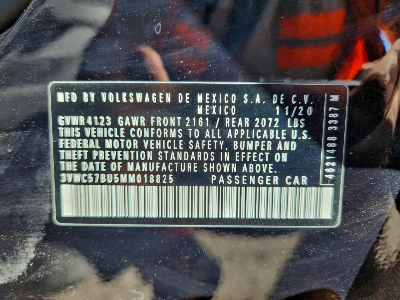 2021 Volkswagen Jetta S VIN: 3VWC57BU5MM018825 Lot: 94803005