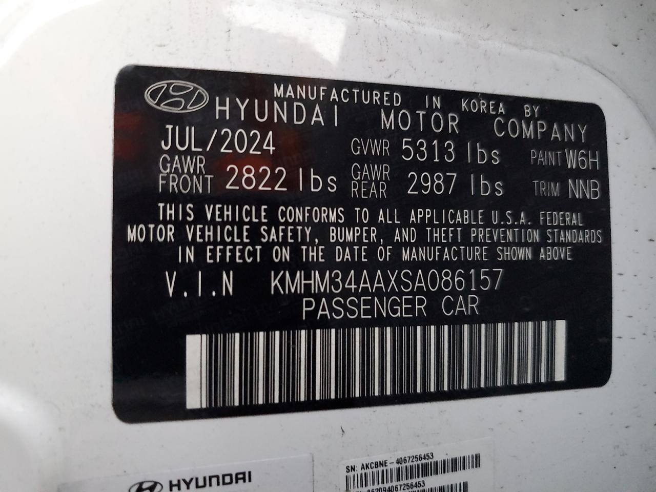 2025 Hyundai Ioniq 6 Sel VIN: KMHM34AAXSA086157 Lot: 91444105