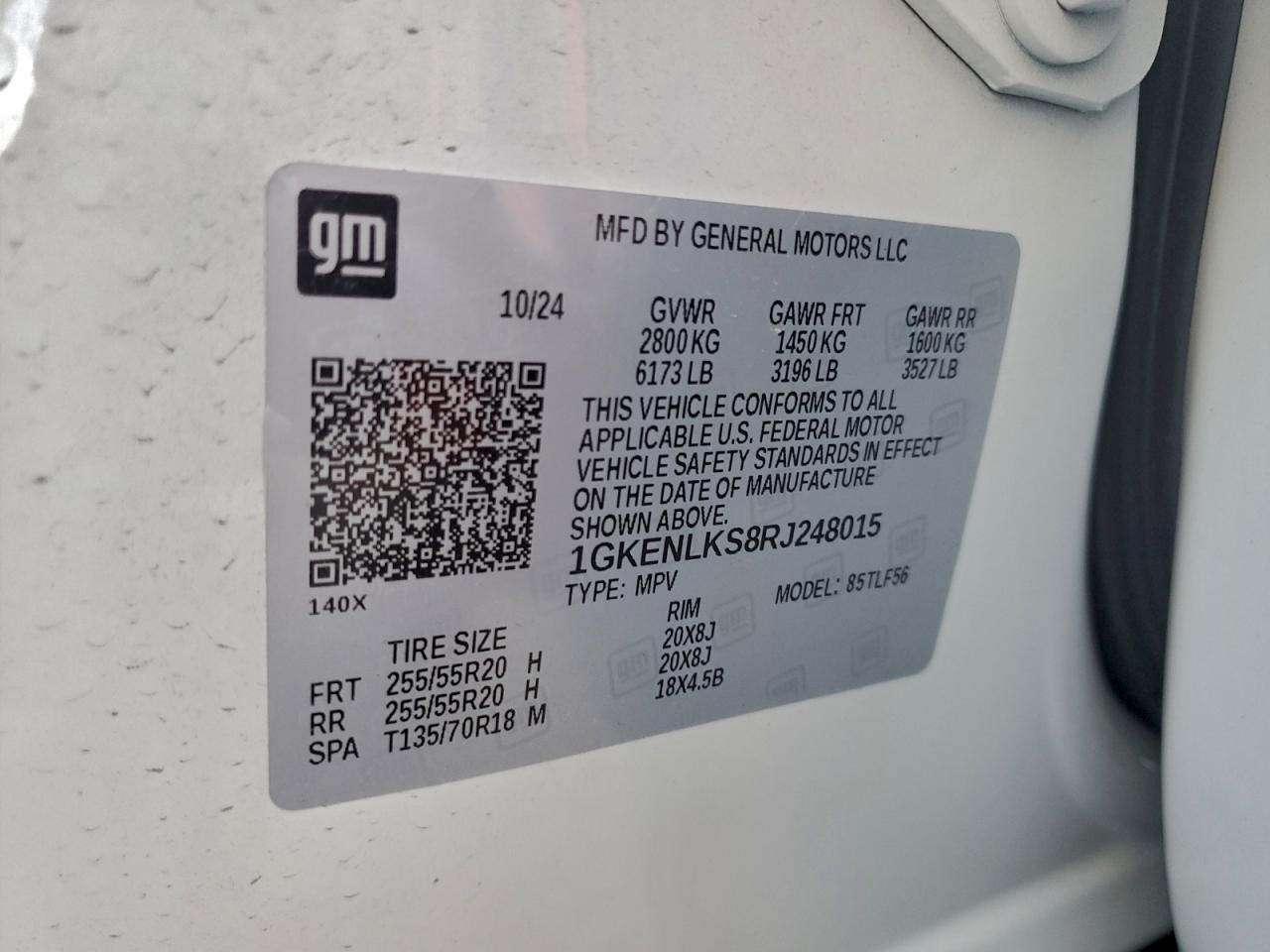 2024 GMC Acadia Denali VIN: 1GKENLKS8RJ248015 Lot: 94151015