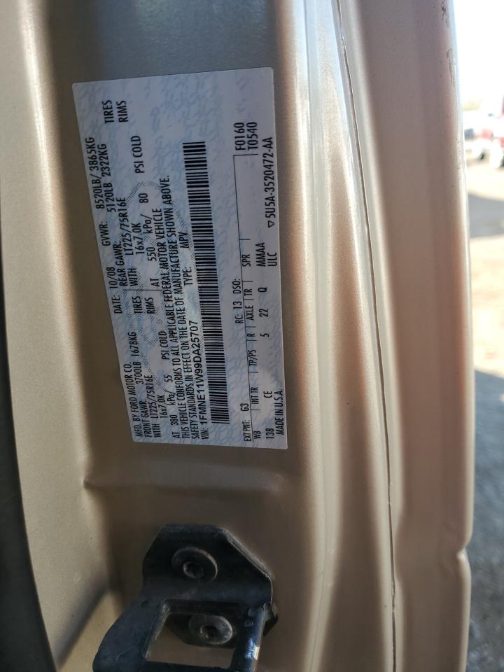 2009 Ford Econoline E150 Wagon VIN: 1FMNE11W99DA25707 Lot: 92564985