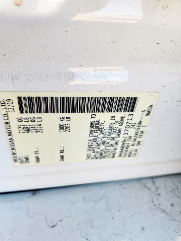 2020 Nissan Maxima Sl VIN: 1N4AA6DV6LC370713 Lot: 92516045