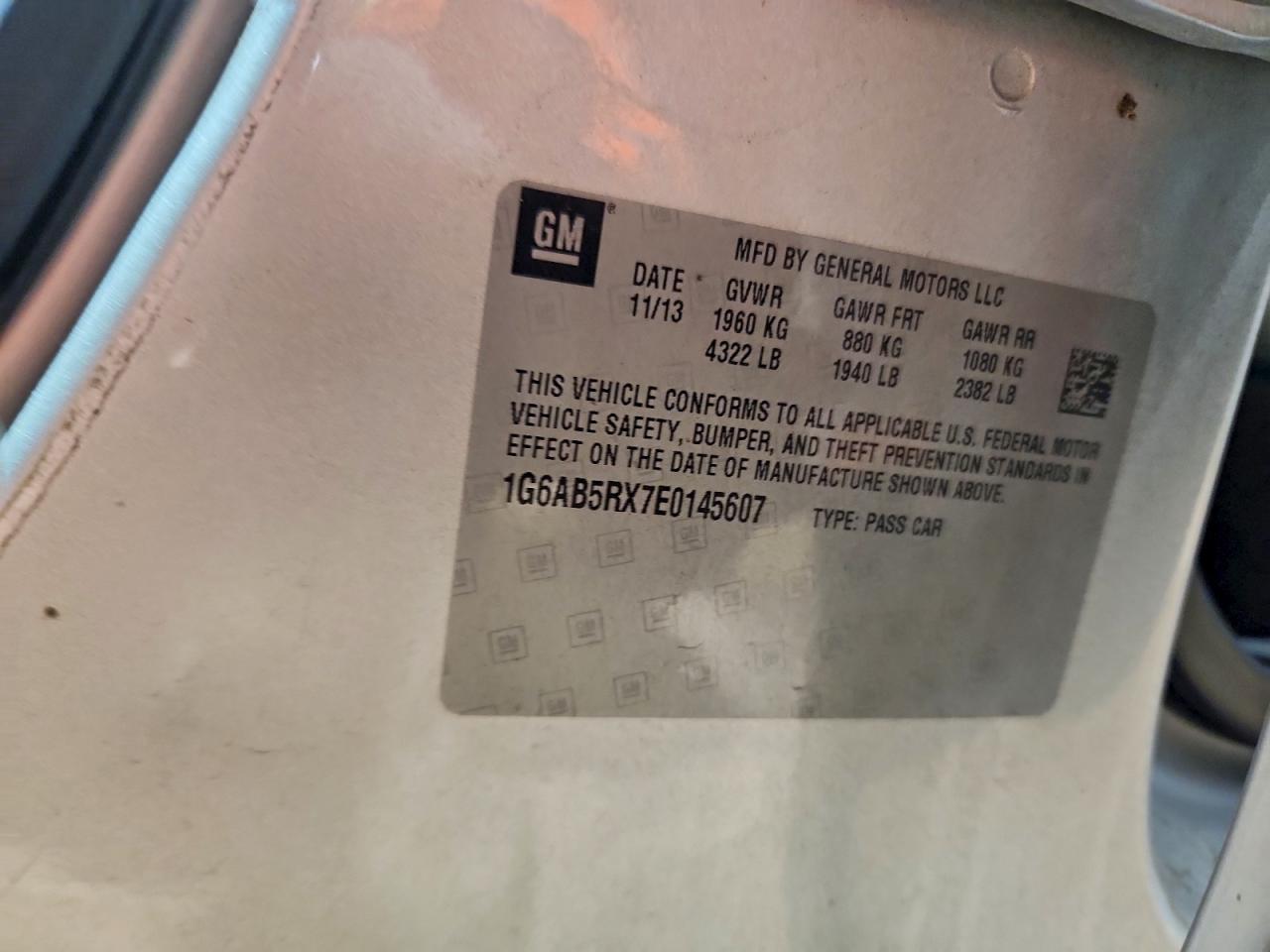 2014 Cadillac Ats Luxury VIN: 1G6AB5RX7E0145607 Lot: 94109435