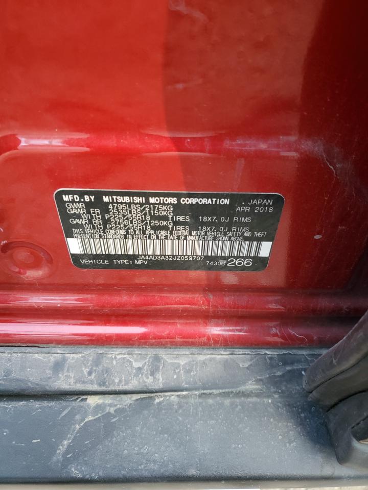 2018 Mitsubishi Outlander Se VIN: JA4AD3A32JZ059707 Lot: 93290215